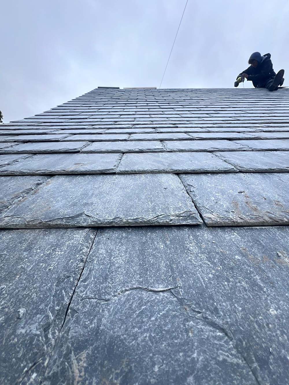 Close up of slate tiles