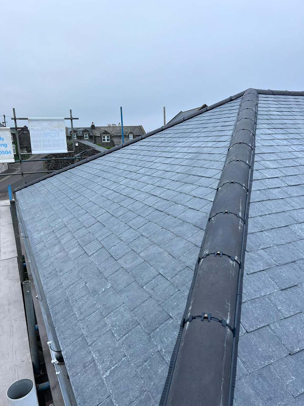 Close up of pitched roof