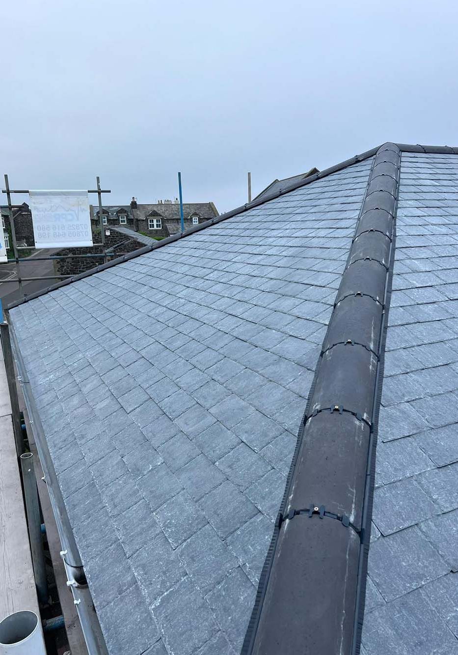 Close up of pitched roof