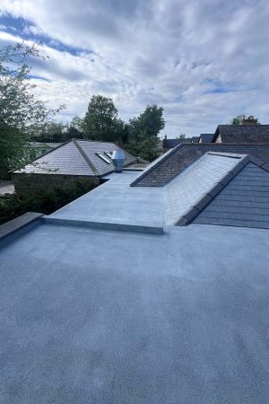 Mixed flat and pitched roof construction